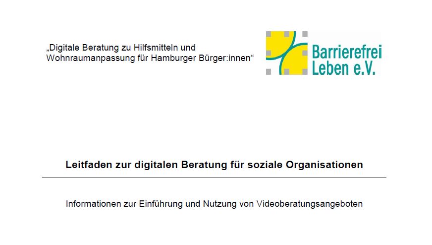 Ausschnitt des Titelblattes vom Leitfaden zur digitalen Beratung für soziale Organisationen. 