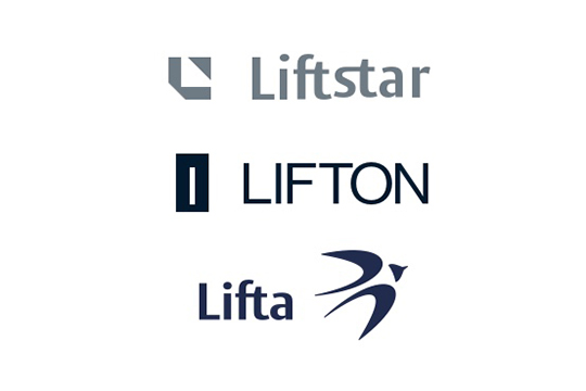 Logos von Liftstar, Lifton und Lifta
